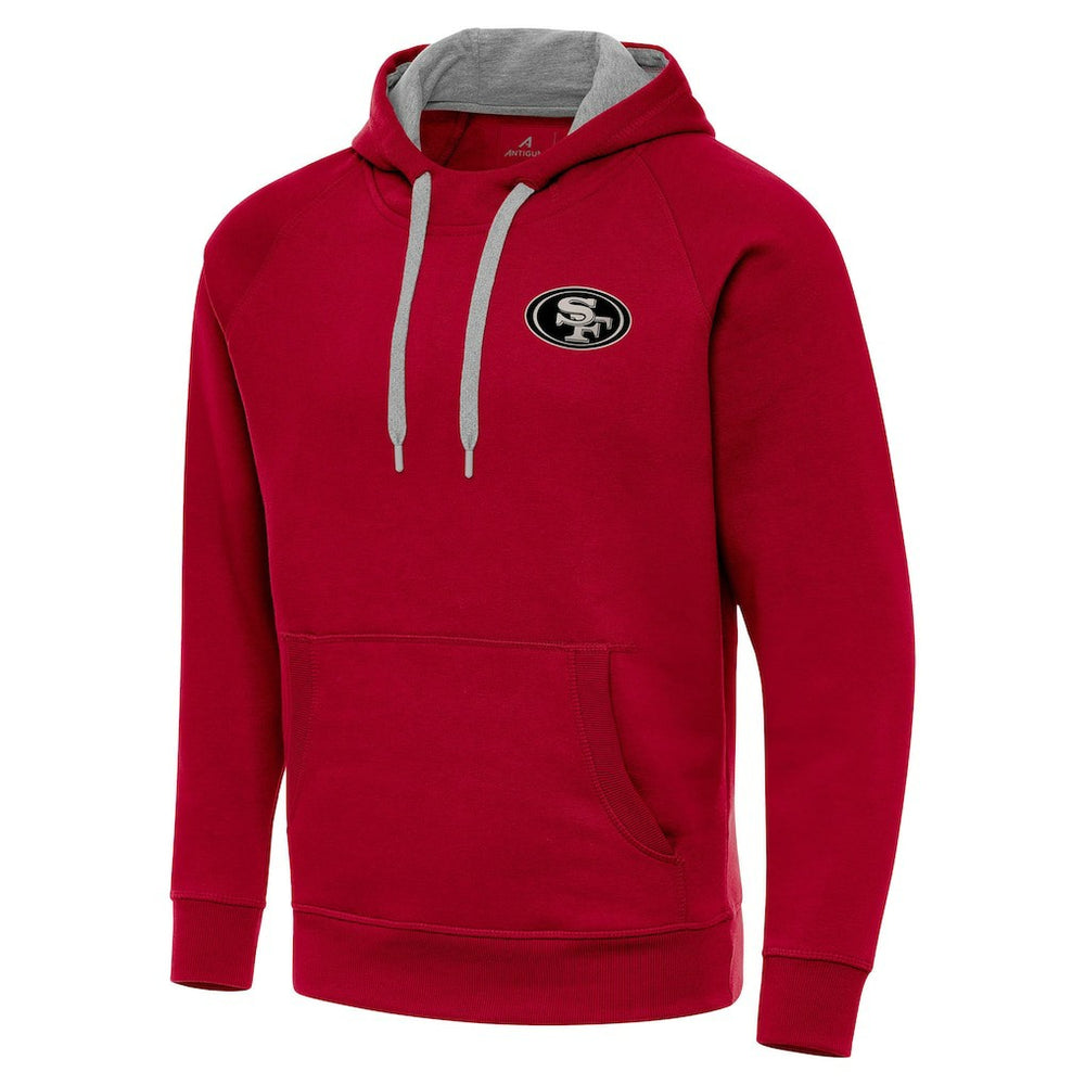 San Francisco 49ers Antigua Brushed Carbon Victory Pullover Hoodie Scarlet