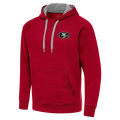San Francisco 49ers Antigua Brushed Carbon Victory Pullover Hoodie Scarlet