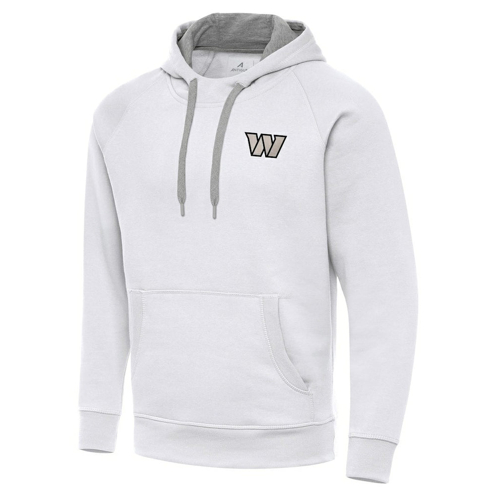 Washington Commanders Antigua Brushed Carbon Victory Pullover Hoodie White