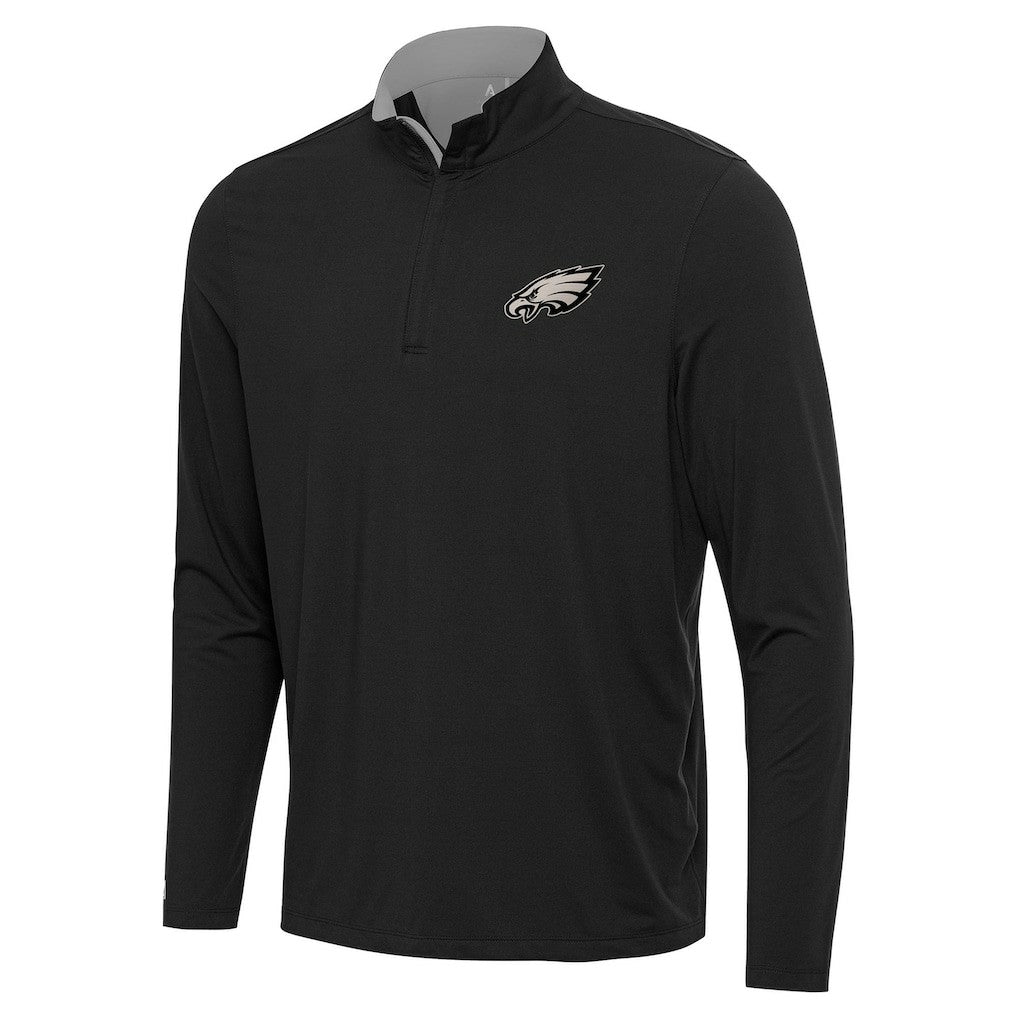 Philadelphia Eagles Antigua Content Quarter-Zip Top Charcoal