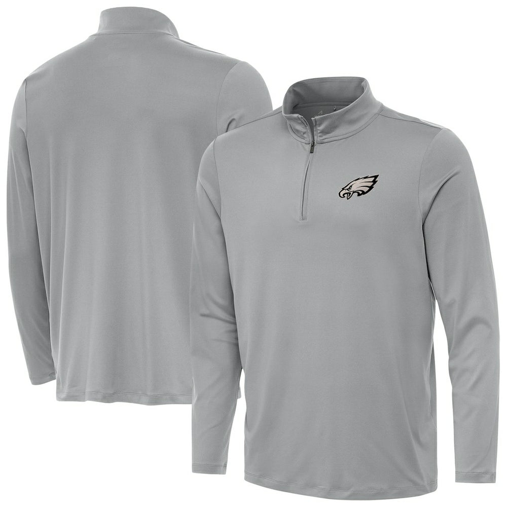 Philadelphia Eagles Antigua Reprocess Quarter-Zip Top Gray