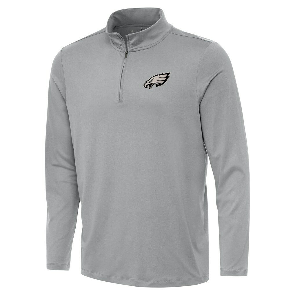Philadelphia Eagles Antigua Reprocess Quarter-Zip Top Gray