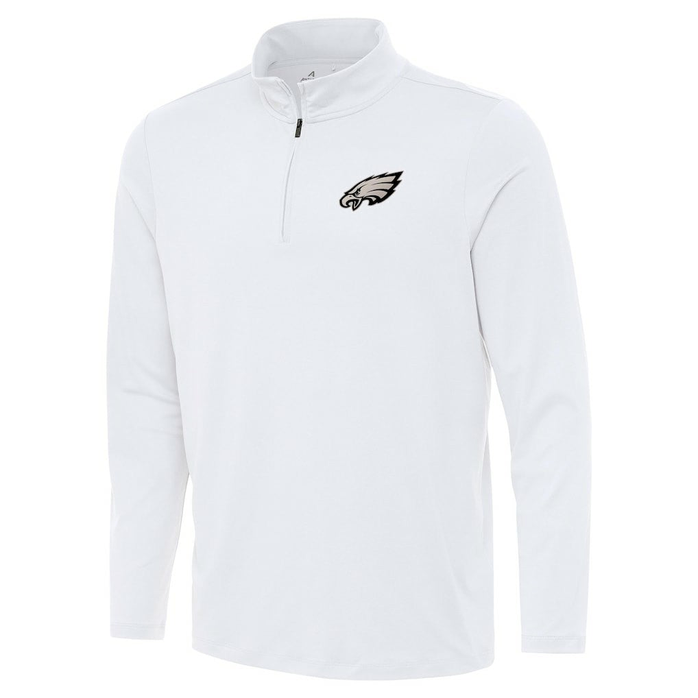 Philadelphia Eagles Antigua Reprocess Quarter-Zip Top White