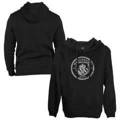 Manchester City 1863FC Monochrome Badge Fleece Pullover Hoodie Black