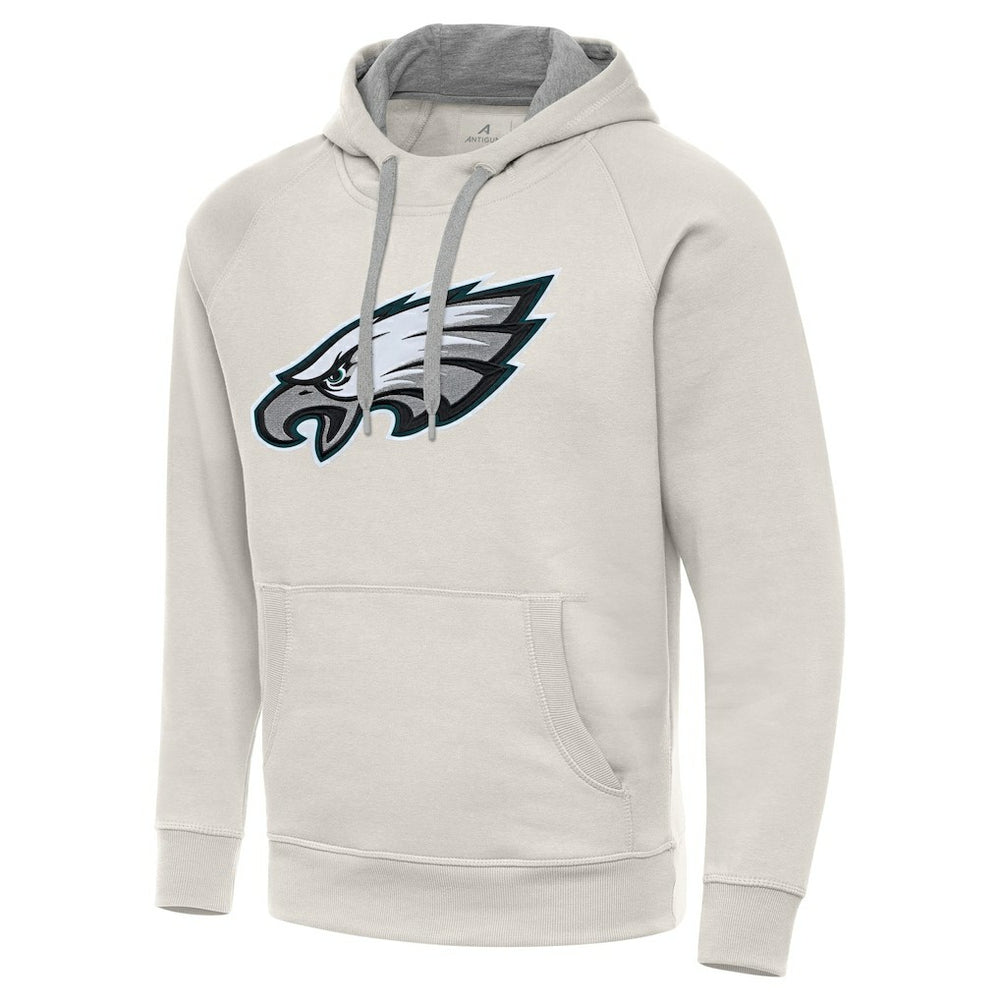 Philadelphia Eagles Antigua Victory Raglan Pullover Hoodie Cream