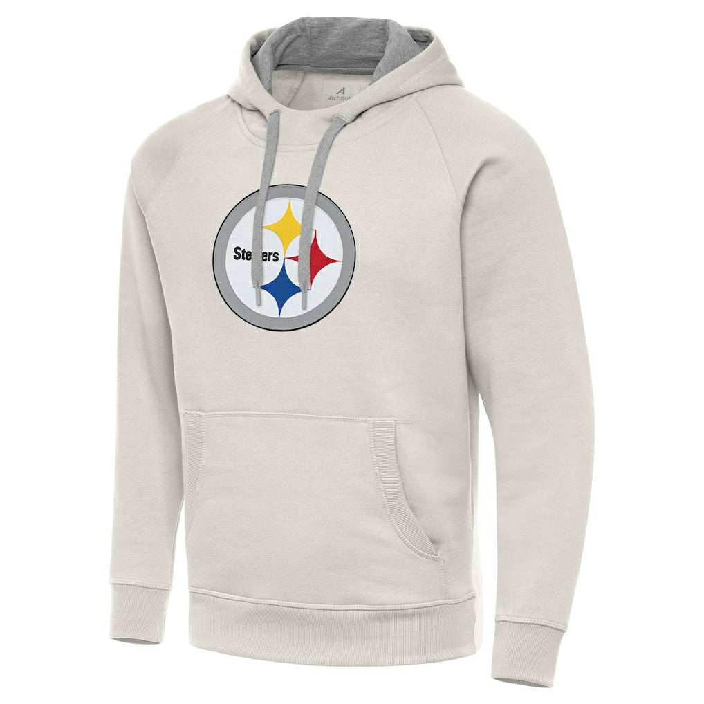 Pittsburgh Steelers Antigua Victory Raglan Pullover Hoodie Cream