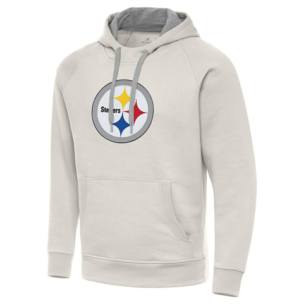 Pittsburgh Steelers Antigua Victory Raglan Pullover Hoodie Cream
