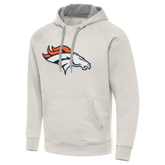 Denver Broncos Antigua Victory Raglan Pullover Hoodie Cream