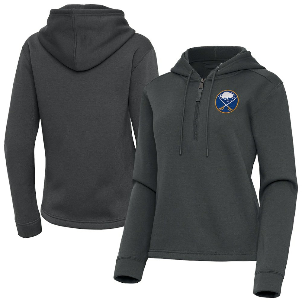 Buffalo Sabres Antigua Women's Contemporary Quarter-Zip Hoodie - Pewter - NHL 202370515