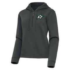 Dallas Stars Antigua Women's Contemporary Quarter-Zip Hoodie - Pewter - NHL 202370533