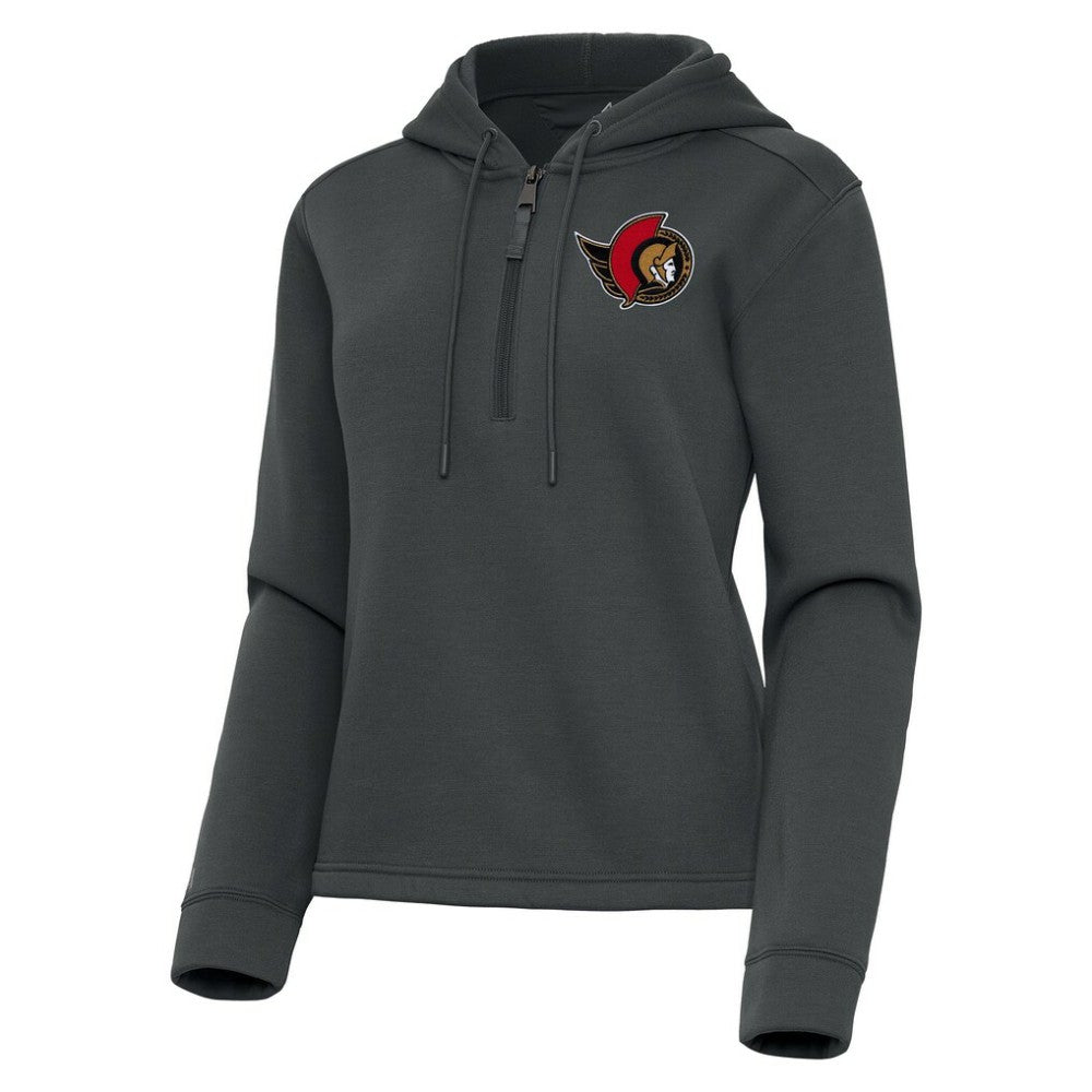 Ottawa Senators Antigua Women's Contemporary Quarter-Zip Hoodie - Pewter - NHL 202370575