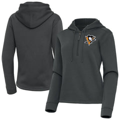 Pittsburgh Penguins Antigua Women's Contemporary Quarter-Zip Hoodie - Pewter - NHL 202370580