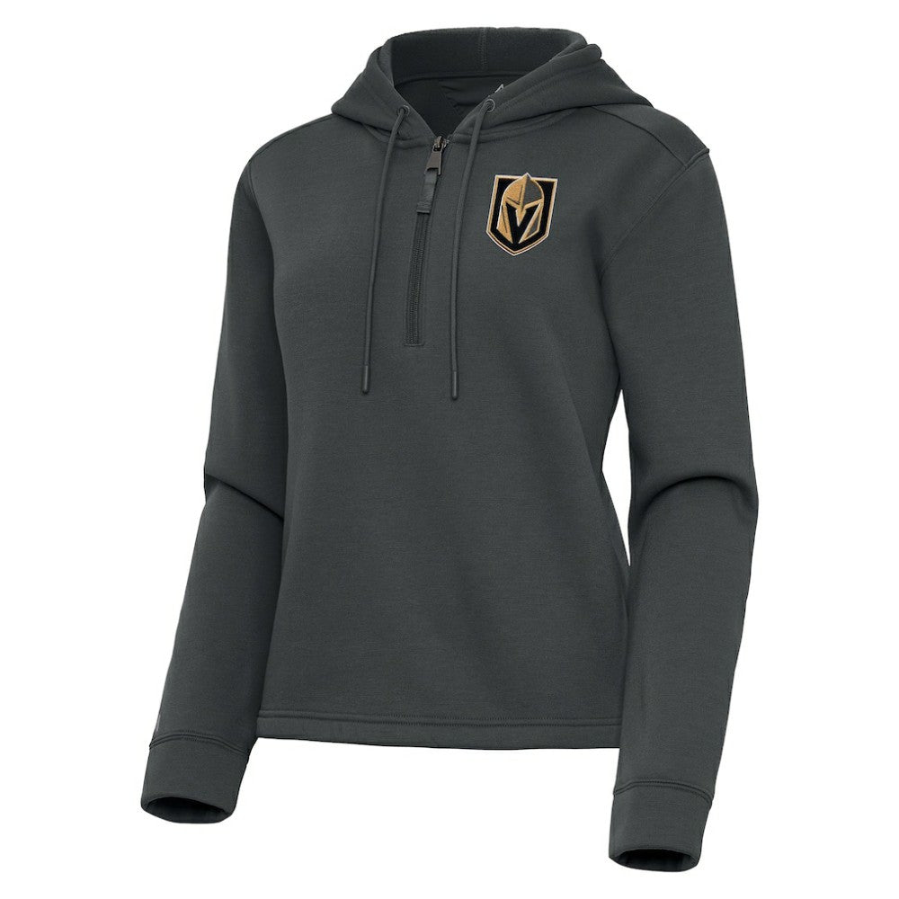 Vegas Golden Knights Antigua Women's Contemporary Quarter-Zip Hoodie - Gray - NHL 202370605