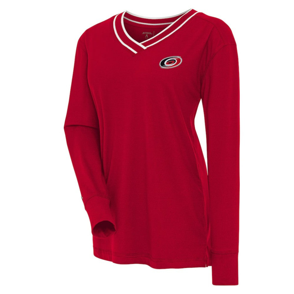 Carolina Hurricanes Antigua Women's Symbolic V-Neck Long Sleeve T-Shirt - Red - NHL 202370724
