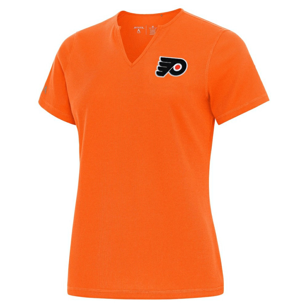 Philadelphia Flyers Antigua Traveler Rib V-Neck T-Shirt - Orange - NHL 202370843