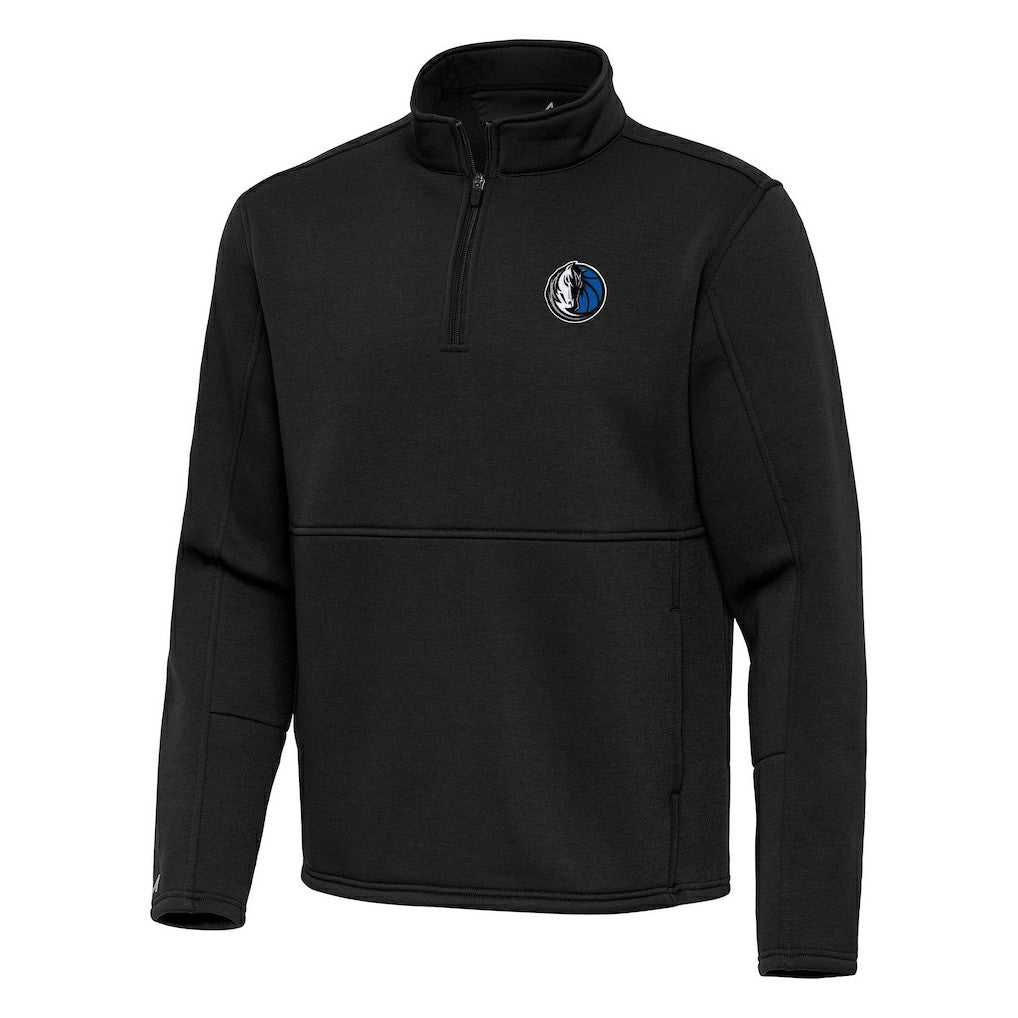Dallas Mavericks Antigua Twist Quarter-Zip Pullover Top - Black
