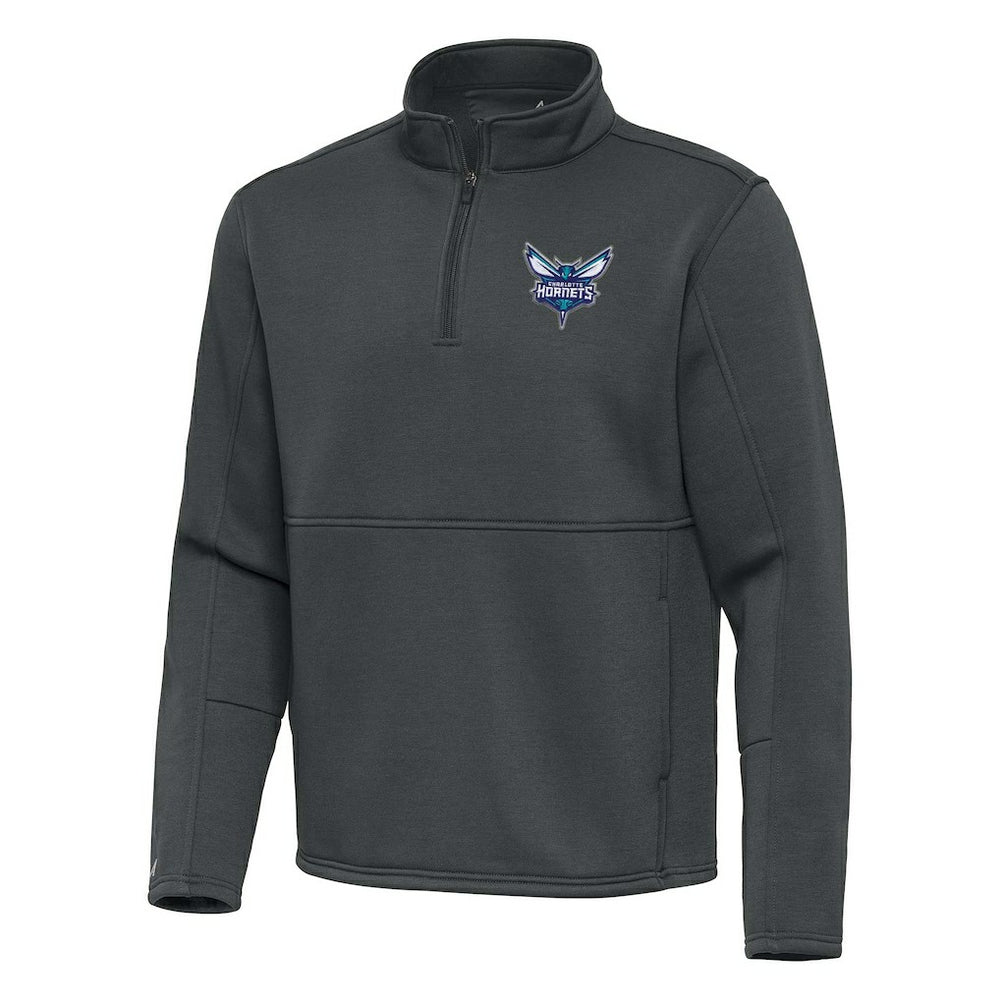 Charlotte Hornets Antigua Twist Quarter-Zip Pullover Top - Pewter