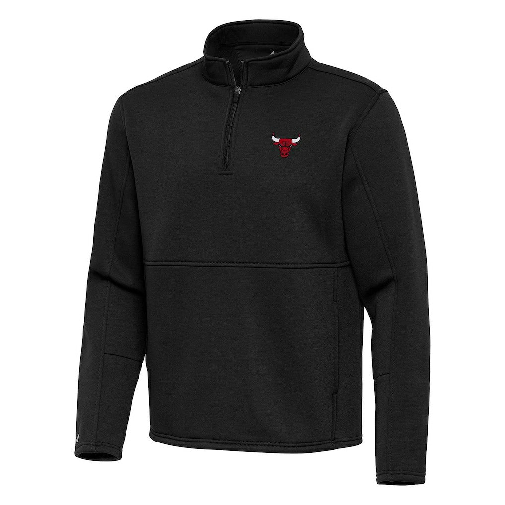 Chicago Bulls Antigua Twist Quarter-Zip Pullover Top - Black