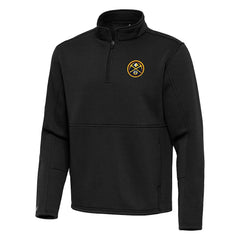 Denver Nuggets Antigua Twist Quarter-Zip Pullover Top - Black