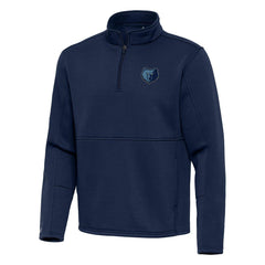 Memphis Grizzlies Antigua Twist Quarter-Zip Pullover Top - Navy