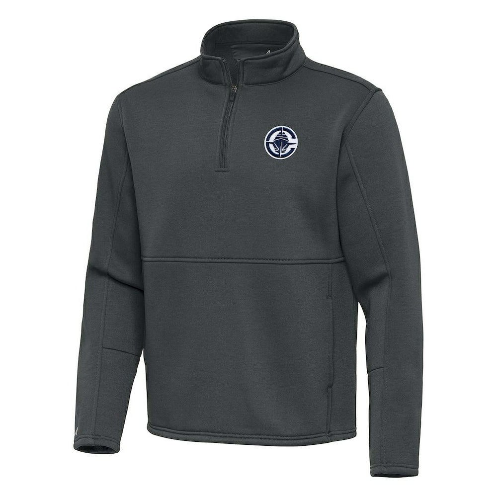 LA Clippers Antigua Twist Quarter-Zip Pullover Top - Pewter