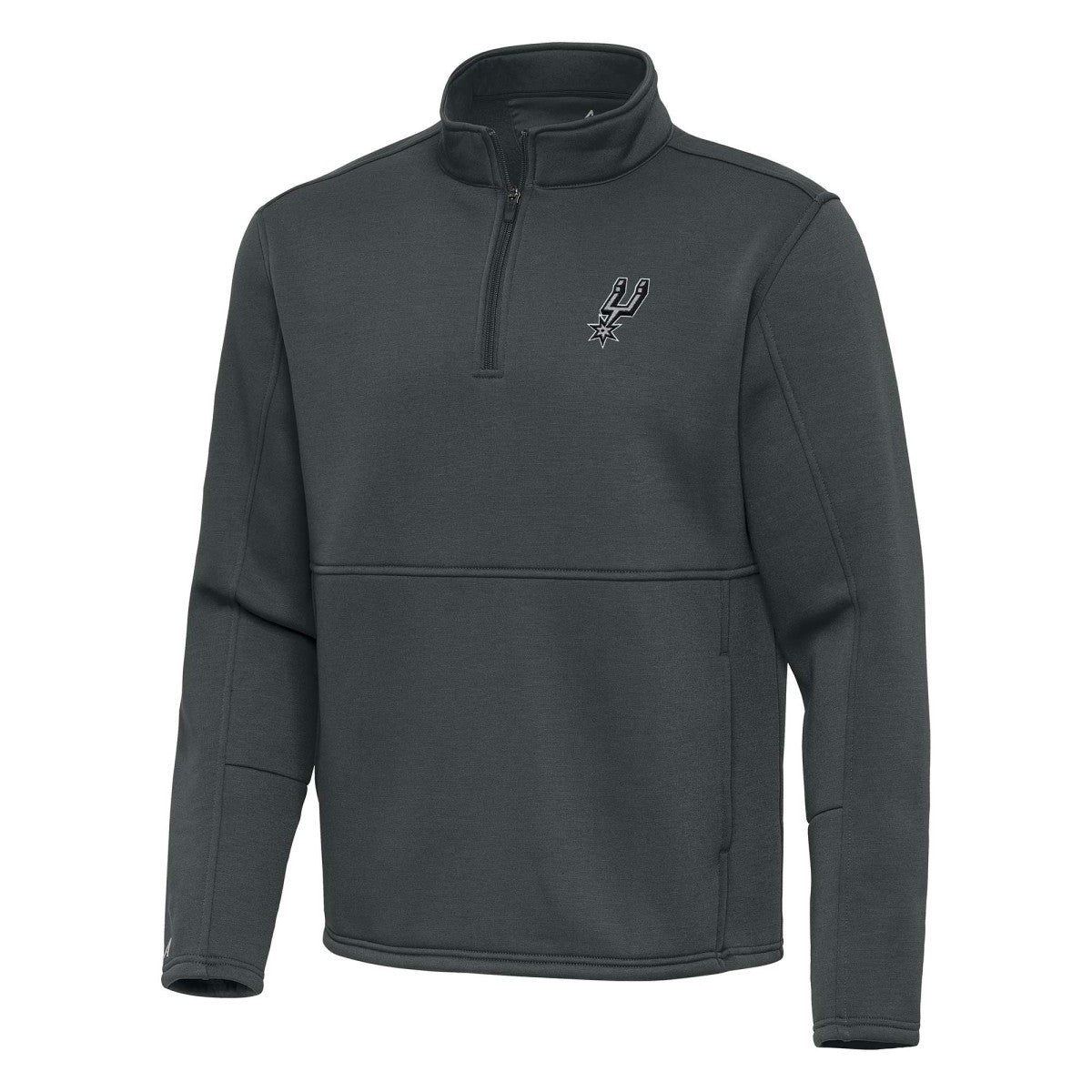San Antonio Spurs Antigua Twist Quarter-Zip Pullover Top - Pewter