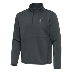 San Antonio Spurs Antigua Twist Quarter-Zip Pullover Top - Pewter
