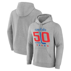 Washington Capitals 50th Anniversary Pullover Hoodie - Gray - NHL 202371754