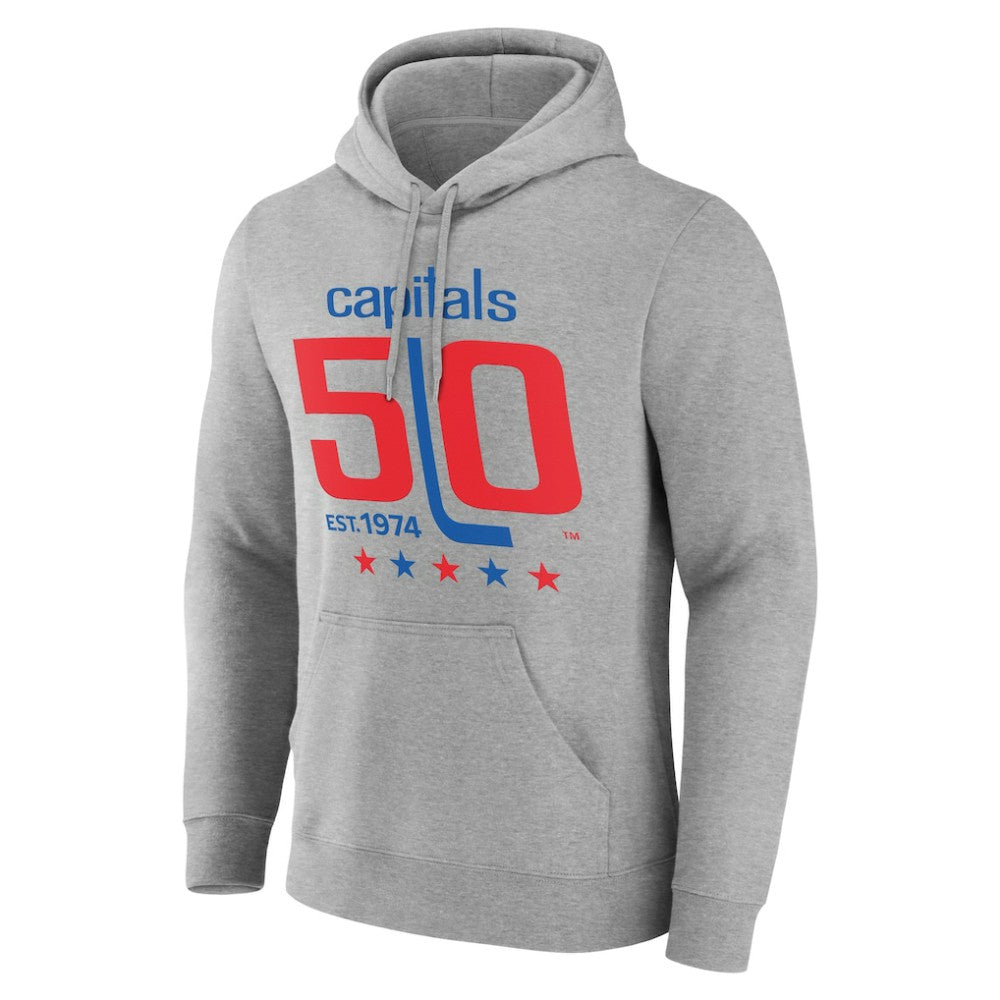 Washington Capitals 50th Anniversary Pullover Hoodie - Gray - NHL 202371754