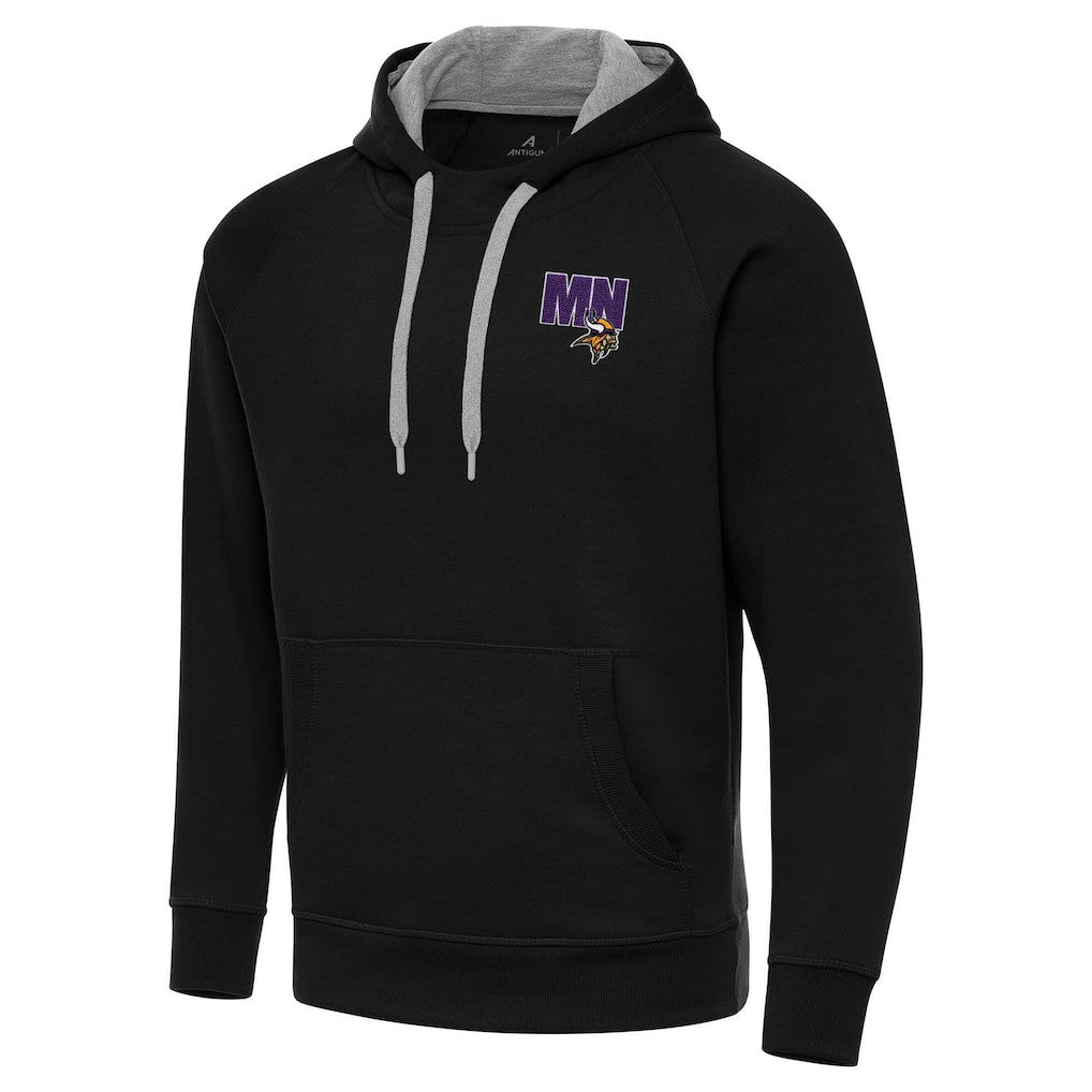 Men's Minnesota Vikings Antigua Victory Pullover Hoodie Black