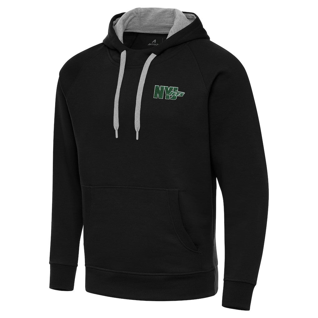 Men's New York Jets Antigua Victory Pullover Hoodie Black
