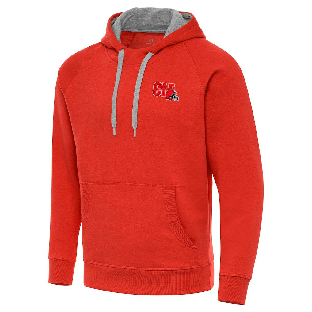 Men's Cleveland Browns Antigua Victory Pullover Hoodie Orange