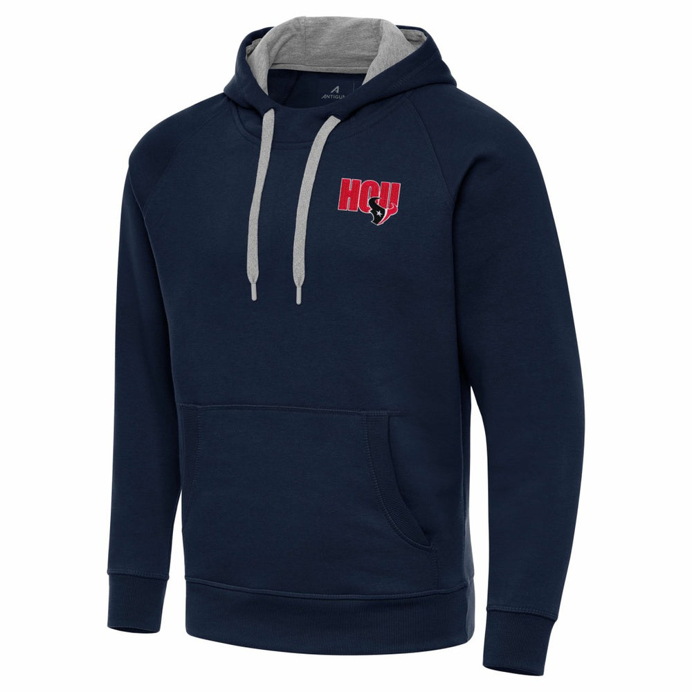 Men's Houston Texans Antigua Victory Pullover Hoodie Navy