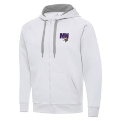 Men's Minnesota Vikings Antigua Victory Full-Zip Hoodie White