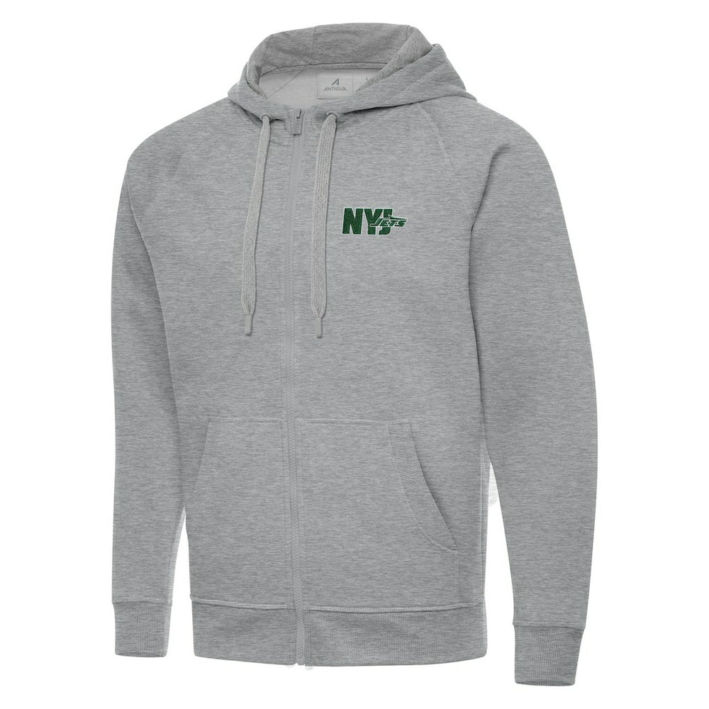 Men's New York Jets Antigua Victory Full-Zip Hoodie Heather Gray