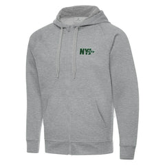 Men's New York Jets Antigua Victory Full-Zip Hoodie Heather Gray