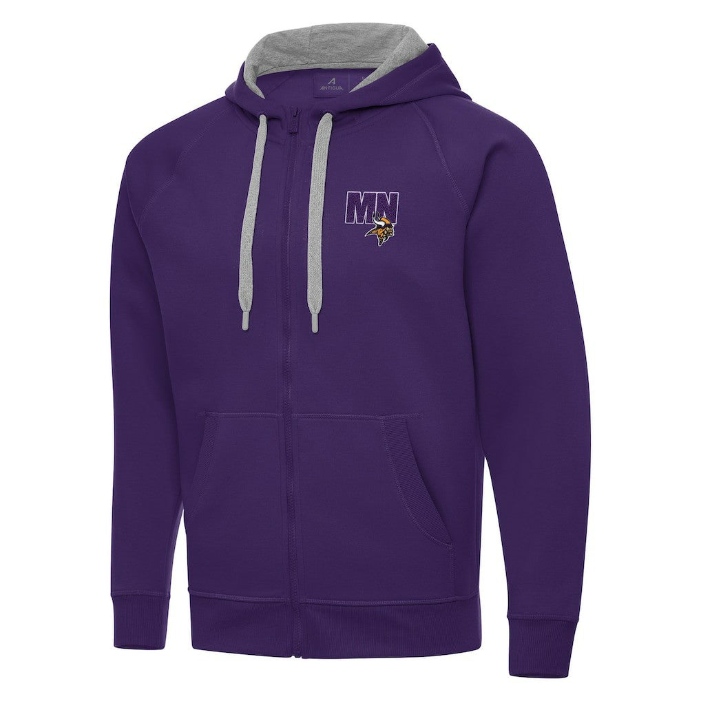 Men's Minnesota Vikings Antigua Victory Full-Zip Hoodie Purple