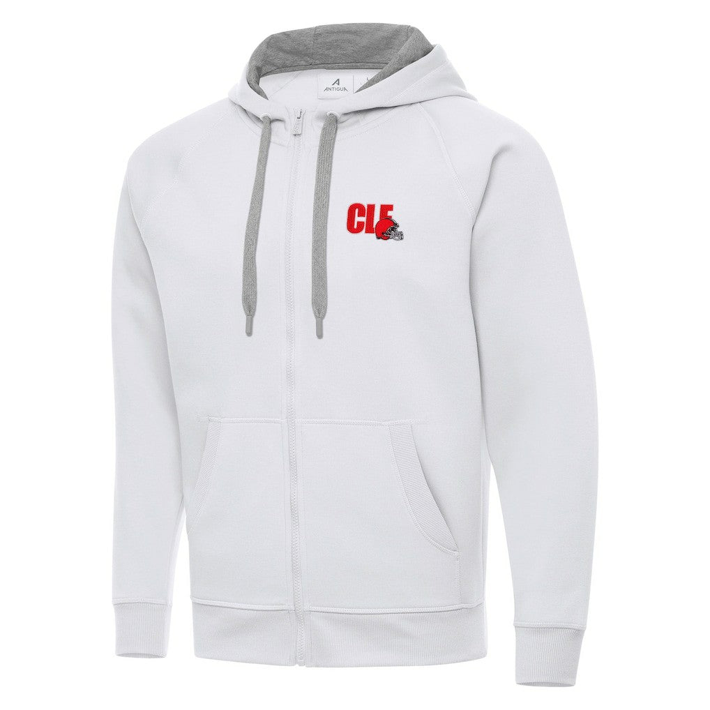 Men's Cleveland Browns Antigua Victory Full-Zip Hoodie White