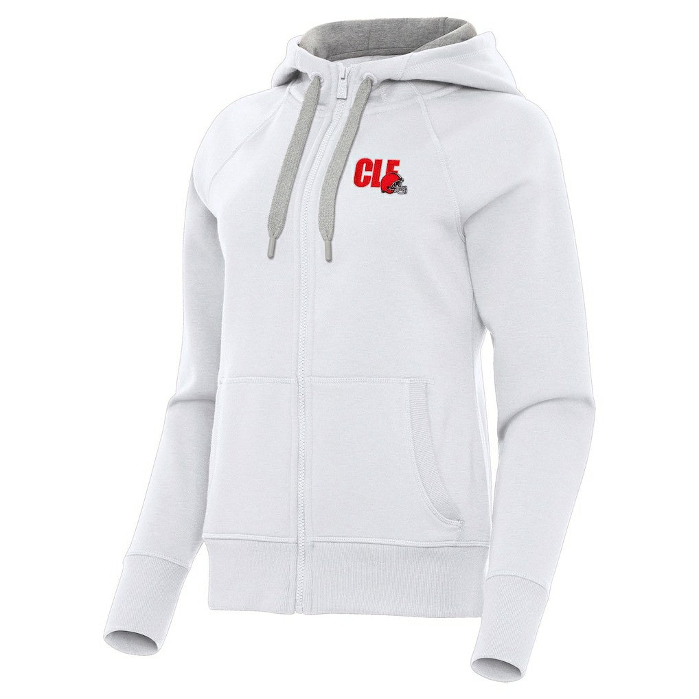 Cleveland Browns Antigua Women's Victory Full-Zip Hoodie White