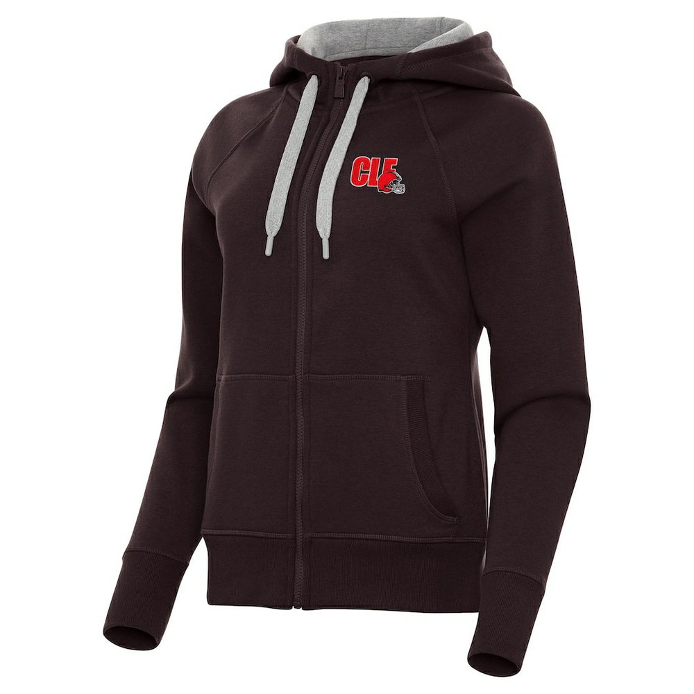 Cleveland Browns Antigua Women's Victory Full-Zip Hoodie Brown