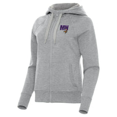 Minnesota Vikings Antigua Women's Victory Full-Zip Hoodie Heather Gray