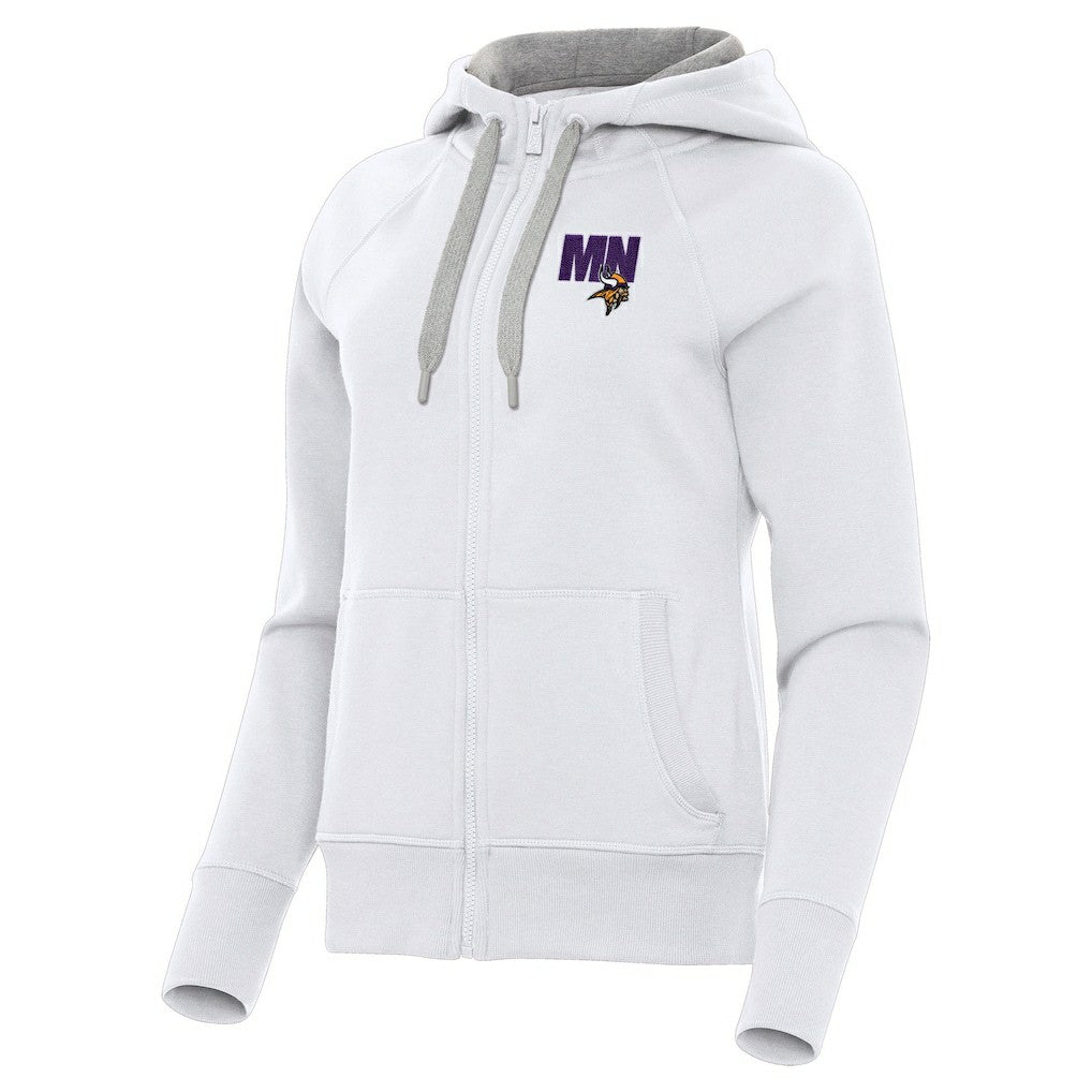Minnesota Vikings Antigua Women's Victory Full-Zip Hoodie White