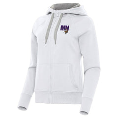 Minnesota Vikings Antigua Women's Victory Full-Zip Hoodie White
