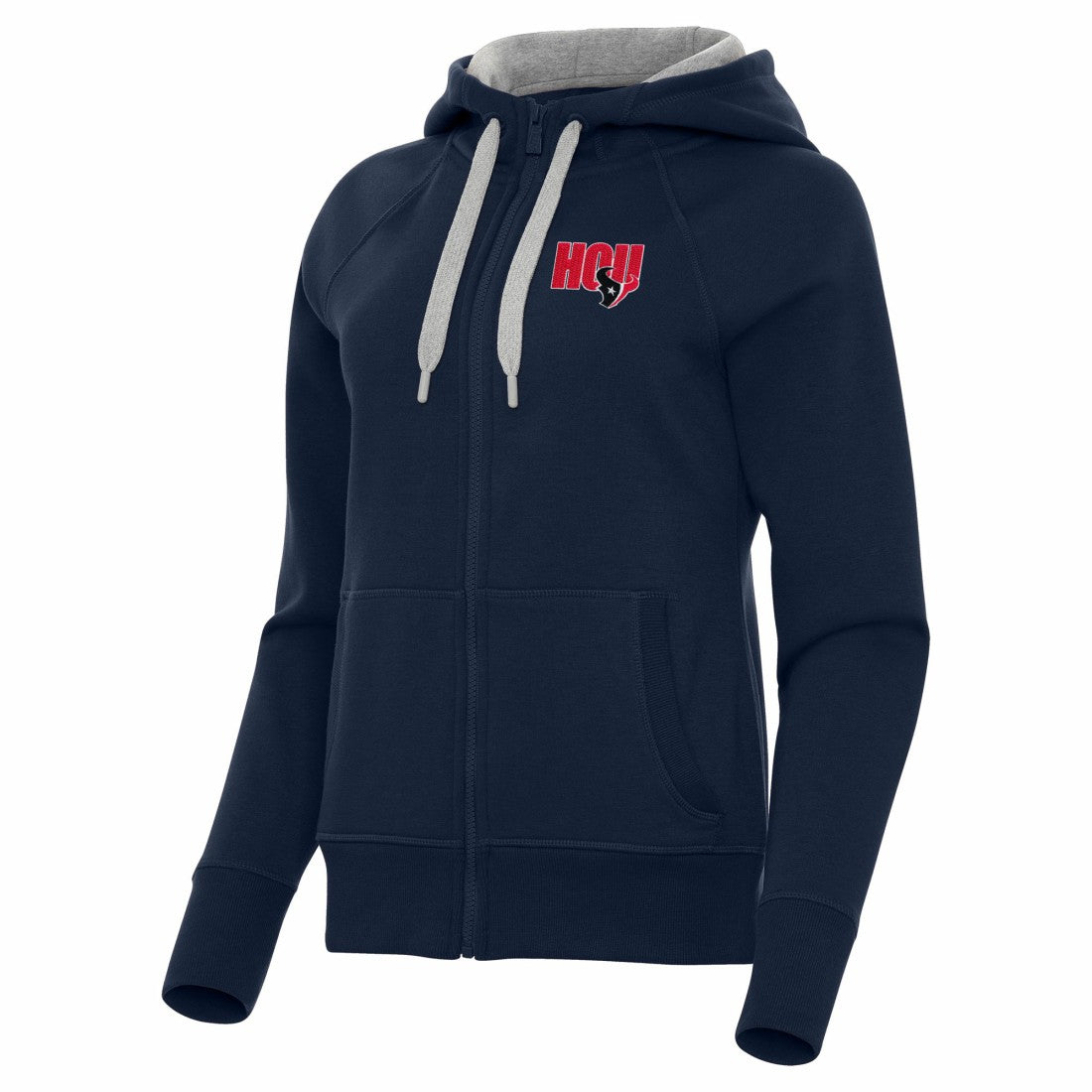 Houston Texans Antigua Women's Victory Full-Zip Hoodie Navy