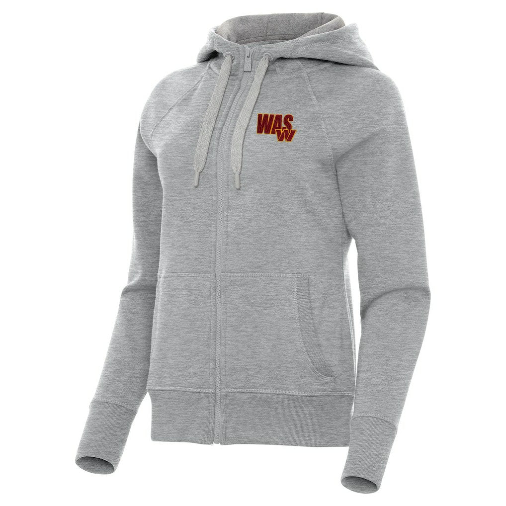 Washington Commanders Antigua Women's Victory Full-Zip Hoodie Heather Gray