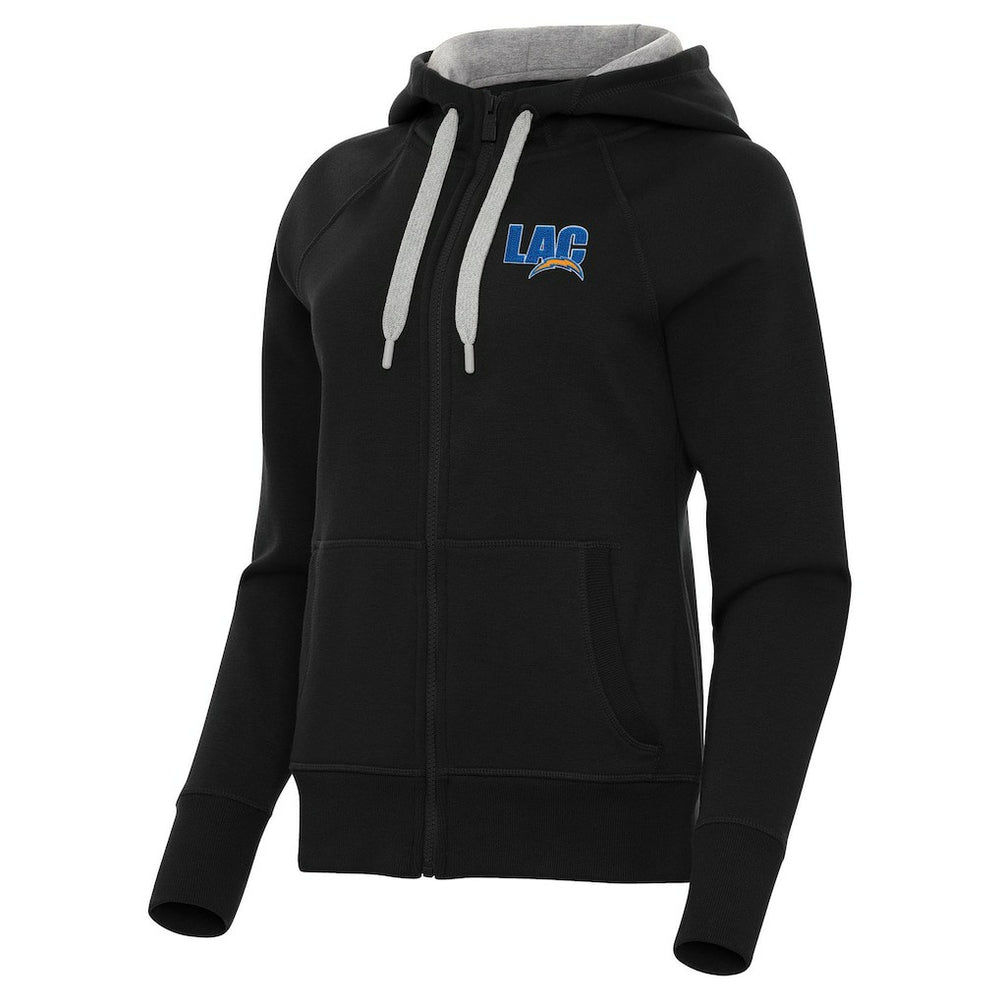 Los Angeles Chargers Antigua Women's Victory Full-Zip Hoodie Black