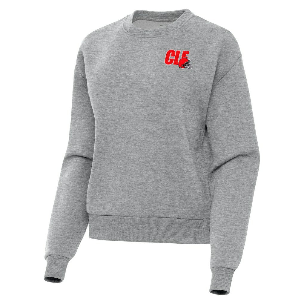 Cleveland Browns Antigua Women's Victory Pullover Sweatshirt Heather Gray