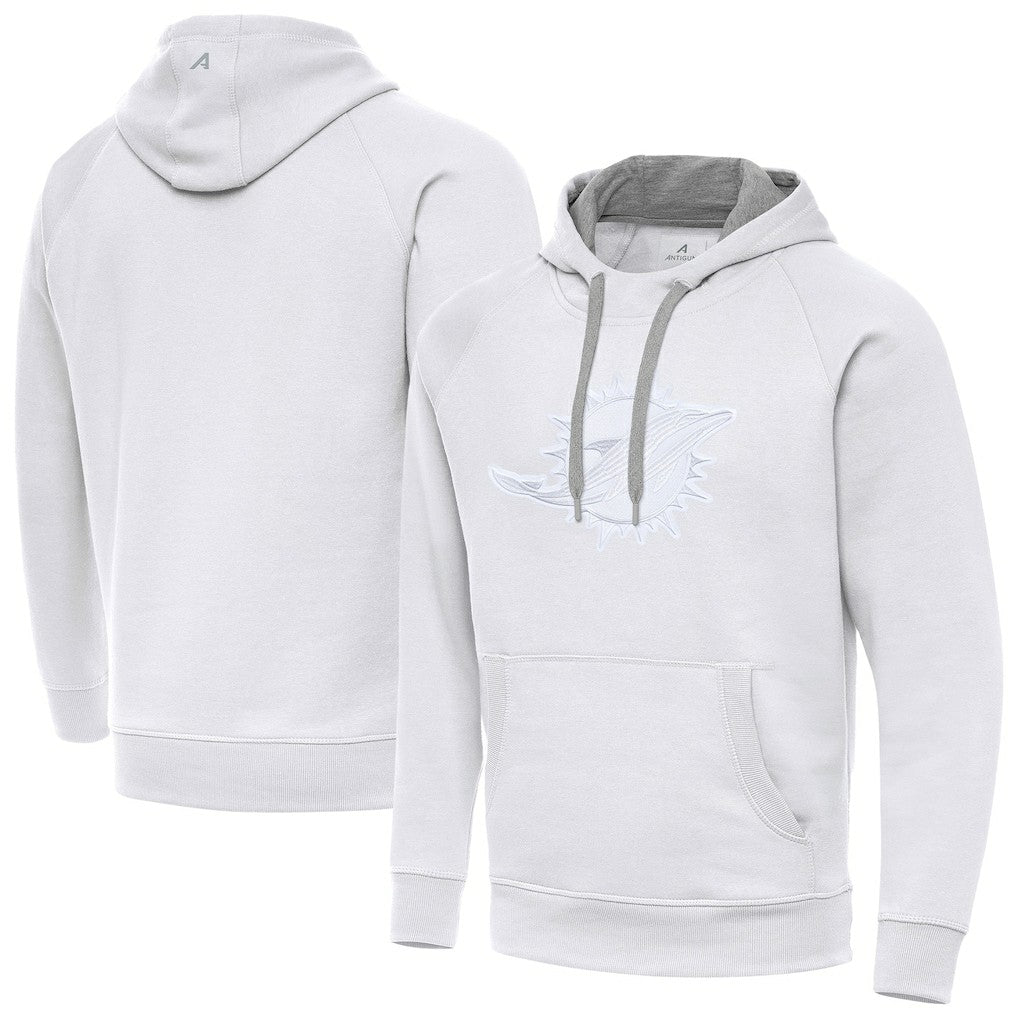 Miami Dolphins Antigua Victory Pullover Hoodie White