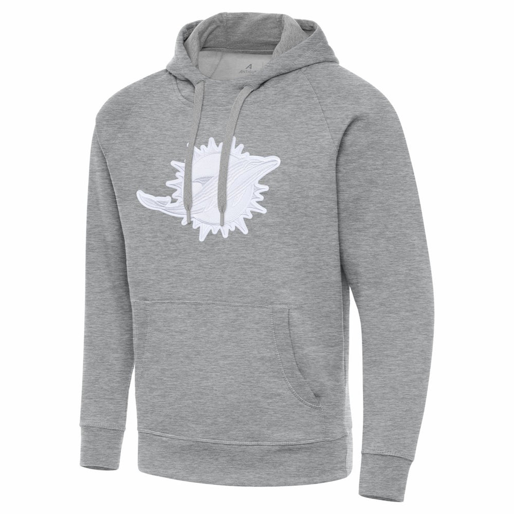 Miami Dolphins Antigua Victory Pullover Hoodie Heather Gray