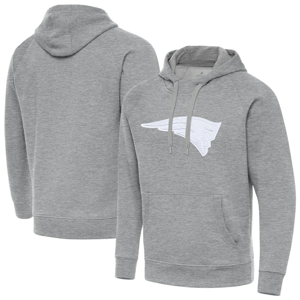 New England Patriots Antigua Victory Pullover Hoodie Heather Gray